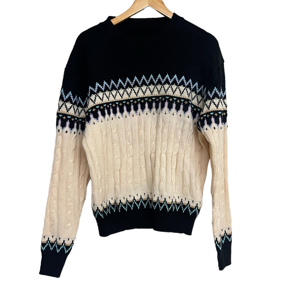 New Urbanic‎ London Jacquard Long Sleeve Knit Sweater Top